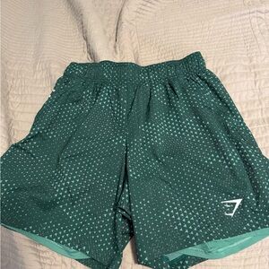 Gymshark Teal Geometric Pattern Shorts worn once